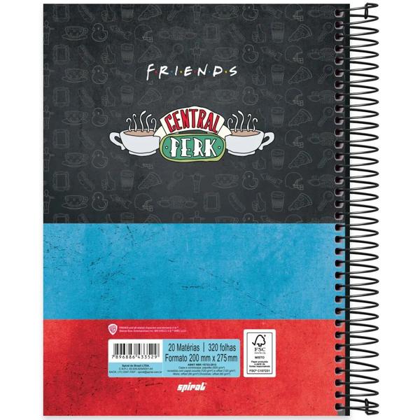 Caderno universitário capa dura, 20x1, 320 folhas, Friends, 2333529, Spiral Frd - PT 1 UN