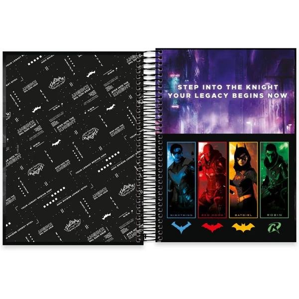 Caderno universitário capa dura, 20x1, 320 folhas, Gotham Knight, 2333543, Spiral Gtk - PT 1 UN