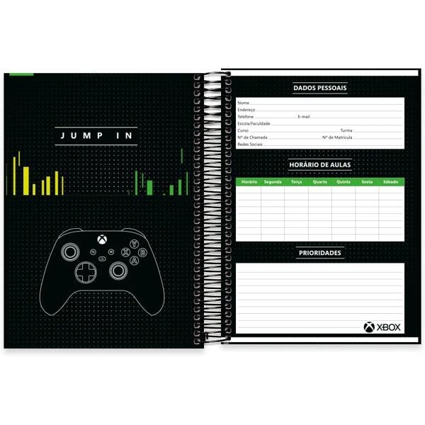 Caderno universitário capa dura, 20x1, 320 folhas, Xbox, 2333680, Spiral Xbox - PT 1 UN