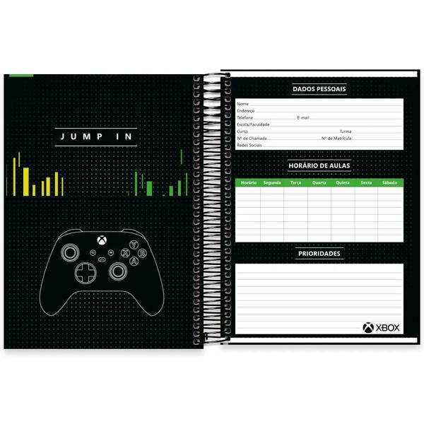 Caderno universitário capa dura, 15x1, 240 folhas, Xbox, 2333437, Spiral Xbox - PT 1 UN