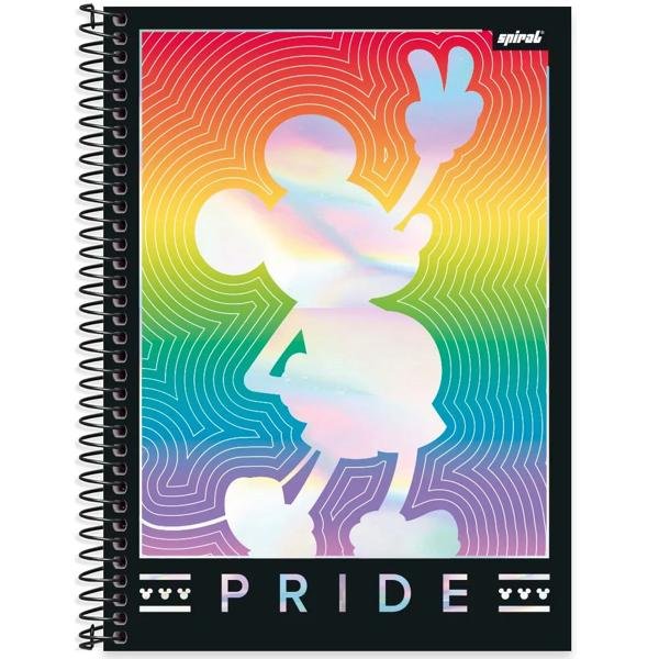 Caderno Universitário Capa Dura, 1x1 80fls Disney Mickey Pride, 2332485, Spiral Mpr - PT 1 UN