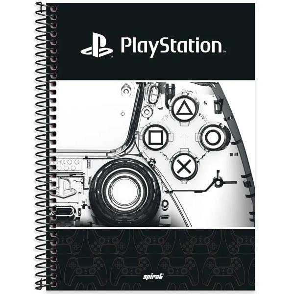Caderno universitário capa dura, 1x1, 80 folhas, Playstation, 2366619, Spiral Ps - PT 1 UN