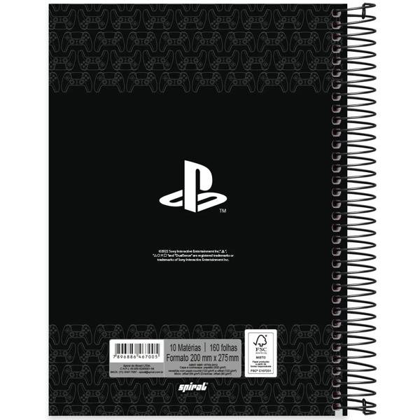 Caderno universitário capa dura, 10x1, 160 folhas, Playstation, 2367005, Spiral Ps - PT 1 UN