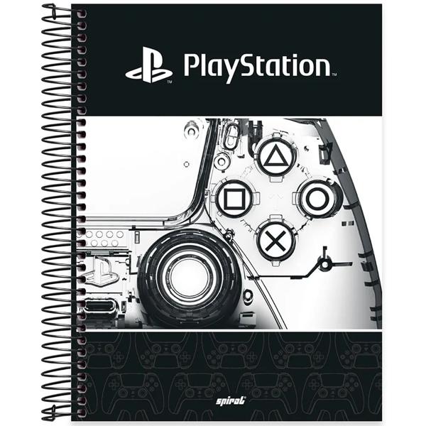 Caderno universitário capa dura, 15x1, 240 folhas, Playstation, 2367067, Spiral Ps - PT 1 UN