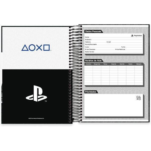 Caderno universitário capa dura, 15x1, 240 folhas, Playstation, 2367067, Spiral Ps - PT 1 UN