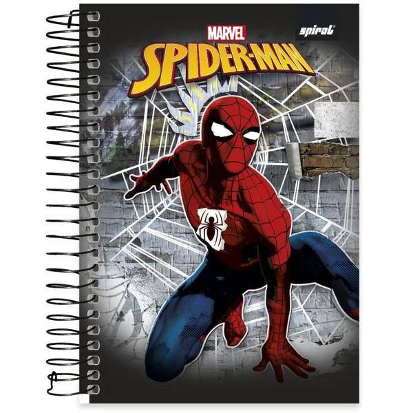 Caderno 1/4 capa dura espiral 80 folhas Marvel Homem Aranha Spider-Man, Spiral 2373709 - PT 1 UN