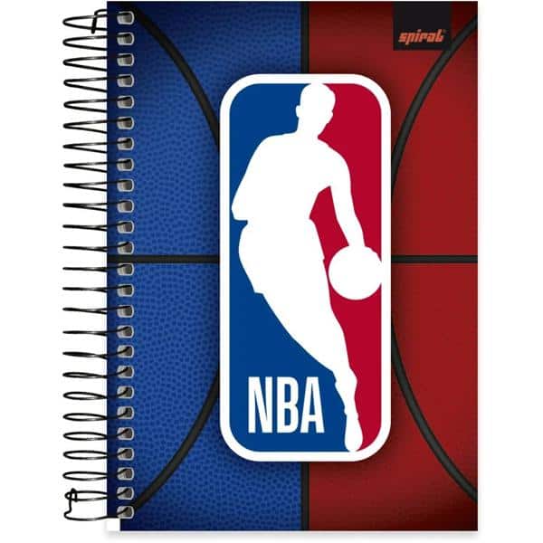 Caderno 1/4 capa dura espiral 80 folhas NBA, Spiral, 2334564 - PT 1 UN