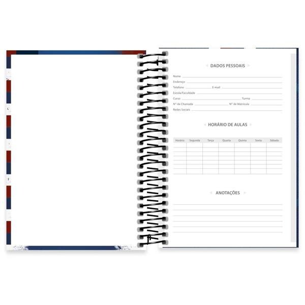 Caderno 1/4 capa dura espiral 80 folhas PSG City Of Lights, Spiral,2334588 - PT 1 UN