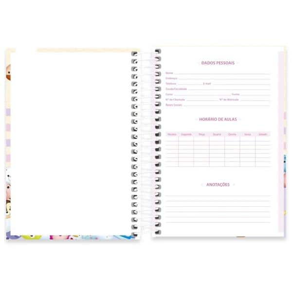 Caderno 1/4 capa dura espiral 80 folhas Disney Tsum Tsum, Spiral, 2334601- PT 1 UN