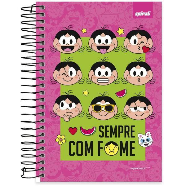 Caderno 1/4 capa dura espiral 80 folhas Turma da Mônica Magali, Spiral,2334618 - PT 1 UN