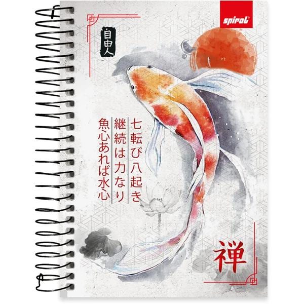 Caderno 1/4 capa dura espiral 160 folhas Zen Carpa, Spiral, 2349704 - PT 1 UN