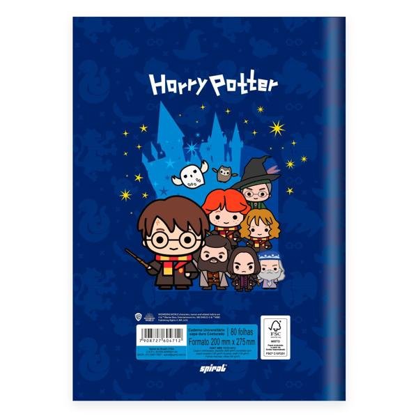 Caderno Universitário Capa Dura Brochura Costurado 80 Folhas, Warner Harry Potter Charms Spiral - PT 1 UN