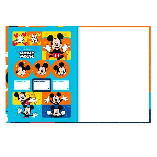 Caderno Universitário Capa Dura Brochura Costurado 80 Folhas, Disney Mickey Clássico Spiral - PT 1 UN