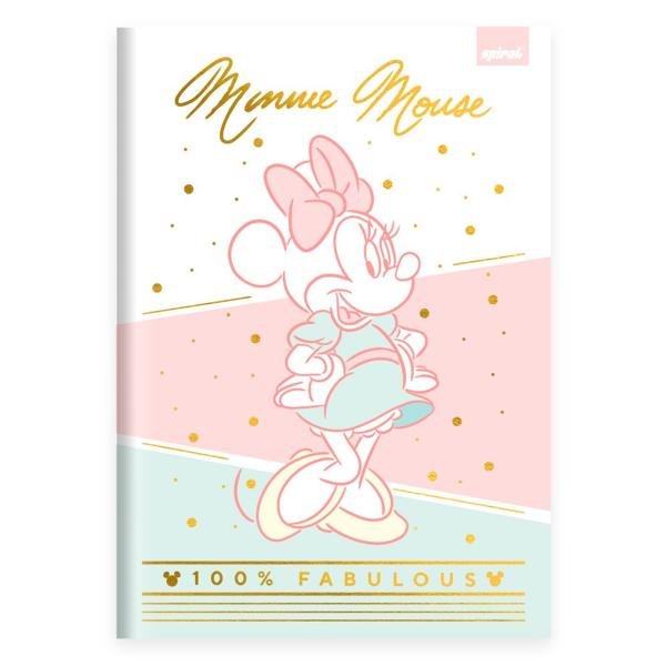 Caderno Universitário Capa Dura Brochura Costurado 80 Folhas, Disney Minnie Style Spiral - PT 1 UN