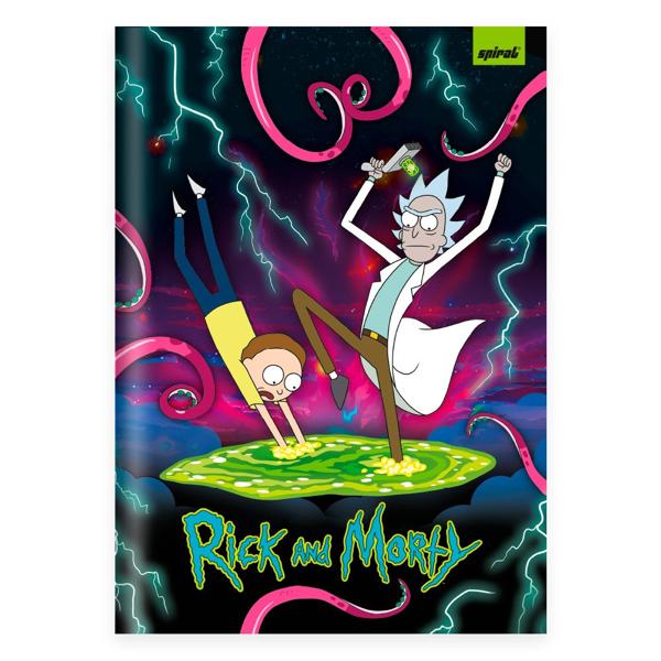 Caderno Universitário Capa Dura Brochura Costurado 80 Folhas, Warner Rick e Morty Spiral - PT 1 UN