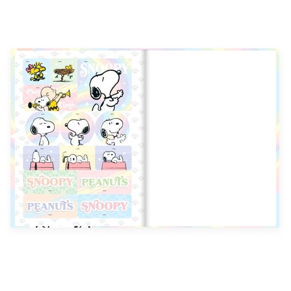 Caderno Universitário Capa Dura Brochura Costurado 80 Folhas, Snoopy - Peanuts Spiral - PT 1 UN