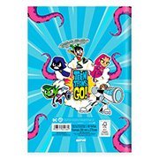 Caderno Universitário Capa Dura Brochura Costurado 80 Folhas, Warner Teen Titans Go - Jovens Titãs Spiral - PT 1 UN