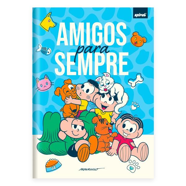 Caderno Universitário Capa Dura Brochura Costurado 80 Folhas, Turma da Mônica Pets Spiral - PT 1 UN