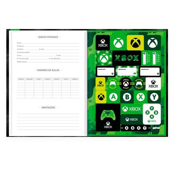 Caderno Universitário Capa Dura Brochura Costurado 80 Folhas, Xbox Spiral - PT 1 UN