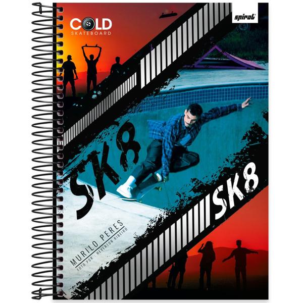 Caderno Universitário Capa Dura 10X1 160 Folhas Cold Skate Spiral - PT 1 UN