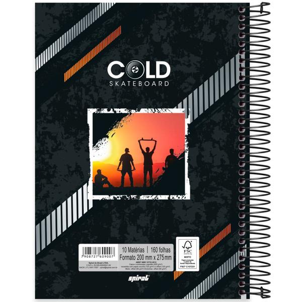 Caderno Universitário Capa Dura 10X1 160 Folhas Cold Skate Spiral - PT 1 UN