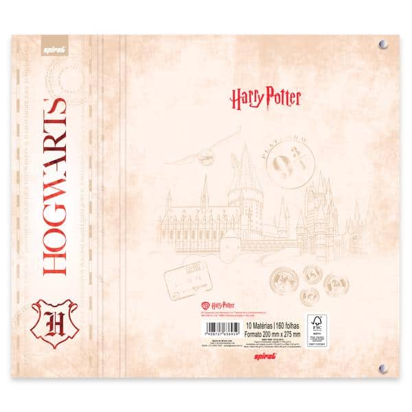 Cadernos Univ. Argo Imã 10x1 160fls H.Potter 2636959 Spiral Hpt PT 1 UN