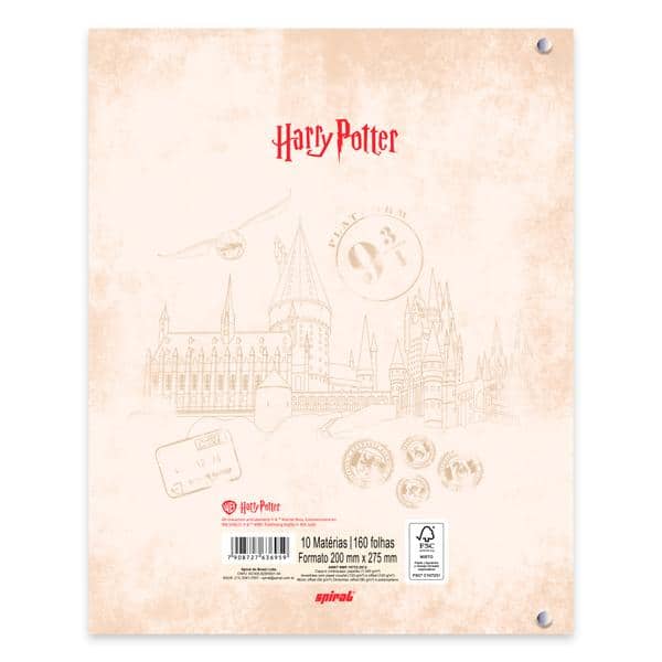 Cadernos Univ. Argo Imã 10x1 160fls H.Potter 2636959 Spiral Hpt PT 1 UN