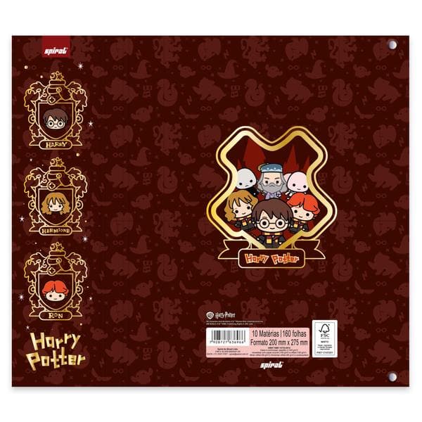 Cadernos Univ. Argo Imã 10x1 160fls HP Charms 2636966 Spiral Hpc PT 1 UN