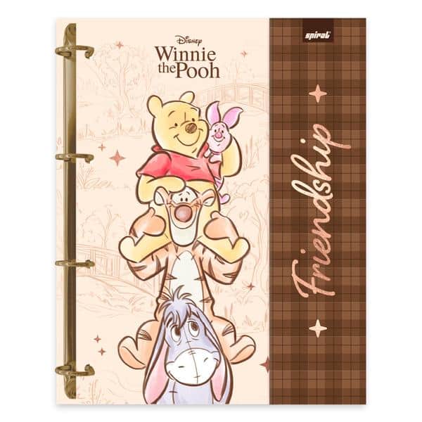 Caderno Universitário Argolado Capa Dura com imã, 10 x 1, 160 Folhas, Ursinho Pooh, 2636997, Spiral Pooh - PT 1 UN