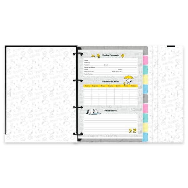 Caderno Universitário Argolado Capa Dura, 10 x 1, 160 Folhas, Snoopy, PT 1 UN