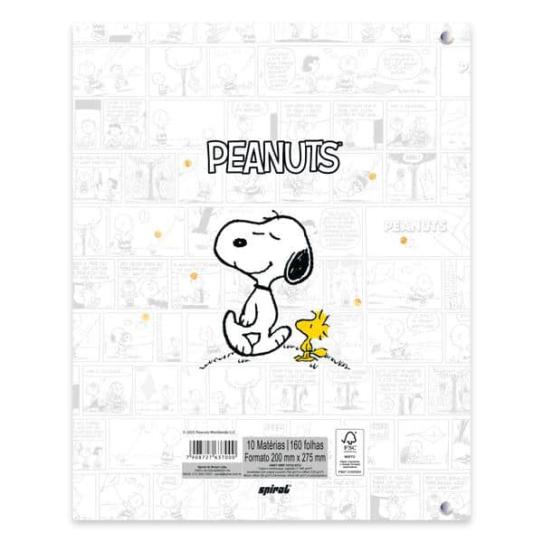 Caderno Universitário Argolado Capa Dura, 10 x 1, 160 Folhas, Snoopy, PT 1 UN