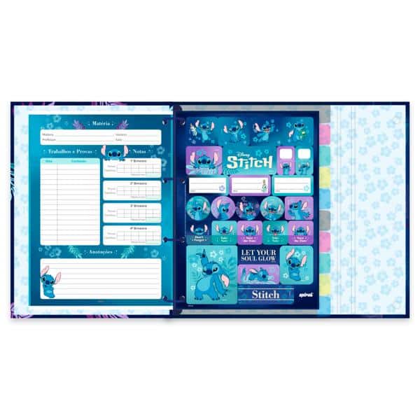 Caderno Universitário Argolado com Imã, Capa Dura, 10 x 1, 160 folhas, Stitch, 2637017, Spiral Ds - PT 1 UN Caderno Universitário Argolado com Imã, Capa Dura, 10 x 1, 160 folhas, Stitch, 2637017, Spiral Ds - PT 1 UN