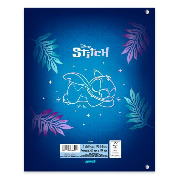 Caderno Universitário Argolado com Imã, Capa Dura, 10 x 1, 160 folhas, Stitch, 2637017, Spiral Ds - PT 1 UN Caderno Universitário Argolado com Imã, Capa Dura, 10 x 1, 160 folhas, Stitch, 2637017, Spiral Ds - PT 1 UN