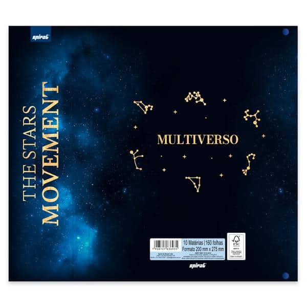 Cadernos Univ. Argo Imã 10x1 160fls Multiver. 2636935 Spiral Mlt PT 1 UN