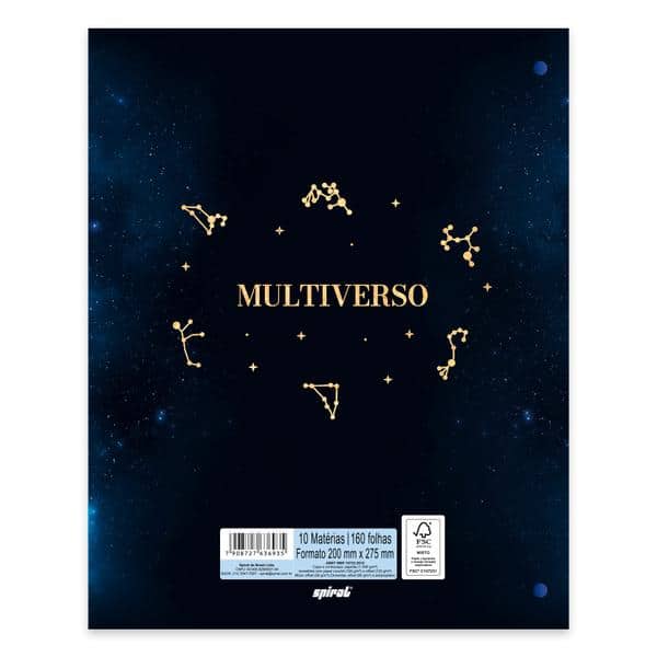 Cadernos Univ. Argo Imã 10x1 160fls Multiver. 2636935 Spiral Mlt PT 1 UN