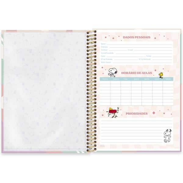 Caderno Universitário Capa Dura, 1 x 1, 80 Folhas, Snoopy, 2515206, Spiral Sno - PT 1 UN