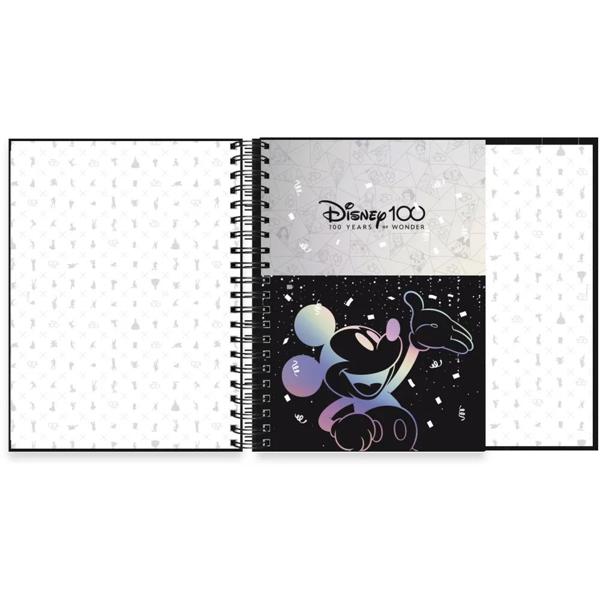 Caderno universitário capa dura, 10x1, 160 folhas, Disney 100 Anos Premium, 2385207, Spiral 100 - PT 1 UN