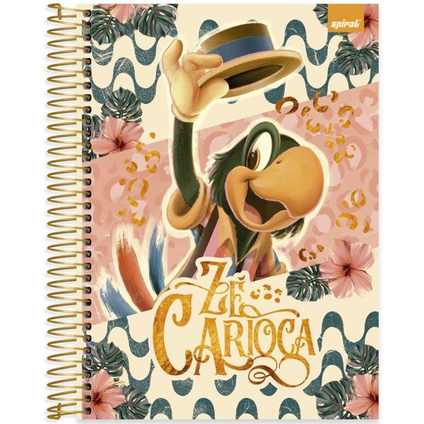 Caderno universitário capa dura, 10x1, 160 folhas, Zé Carioca, 2385283, Spiral Ze - PT 1 UN