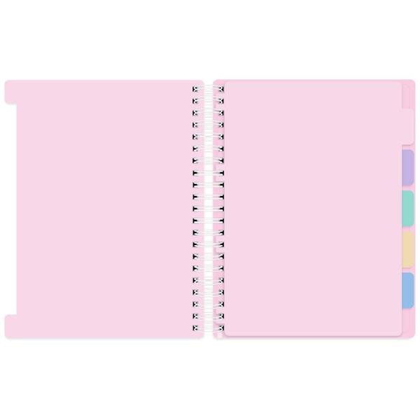 Caderno universitário capa em Polipropileno, 5 x 1, 160 folhas, com divisórias reposicionáveis, Soothing, Rosa, 2392448, Spiral Soot - PT 1 UN