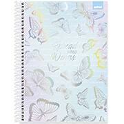Caderno Universitário Capa Dura 1X1 80 Folhas Flutter Borboletas Spiral - PT 1 UN Caderno Universitário Capa Dura 1X1 80 Folhas Flutter Borboletas Spiral - PT 1 UN