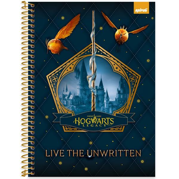 Caderno Universitário Capa Dura 1X1 80 Folhas Warner Hogwarts Legacy Spiral - PT 1 UN