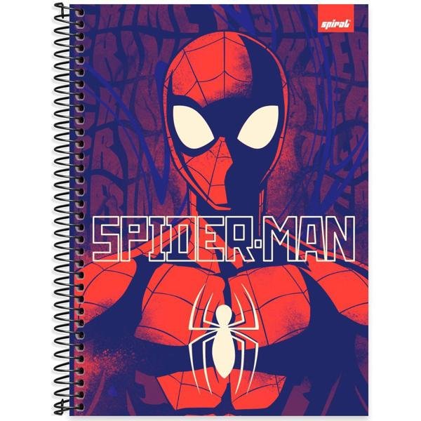 Caderno Universitário Capa Dura 1X1 80 Folhas Marvel Homem Aranha - Spiderman Spiral - PT 1 UN