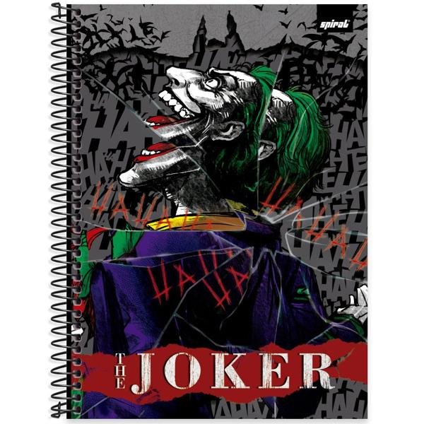 Caderno Universitário Capa Dura 1X1 80 Folhas Warner Joker - Coringa Spiral - PT 1 UN