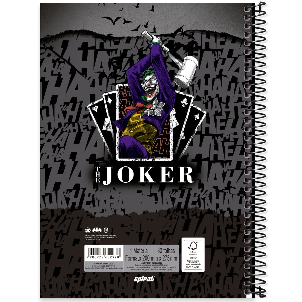 Caderno Espiral Universitário Poker Cartas Az A4 192 folhas