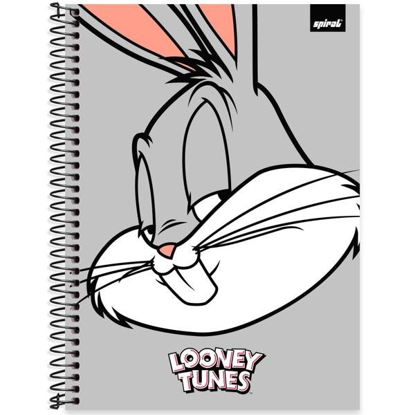 Caderno Universitário Capa Dura 1X1 80 Folhas Warner Looney Tunes Pernalonga Spiral - PT 1 UN