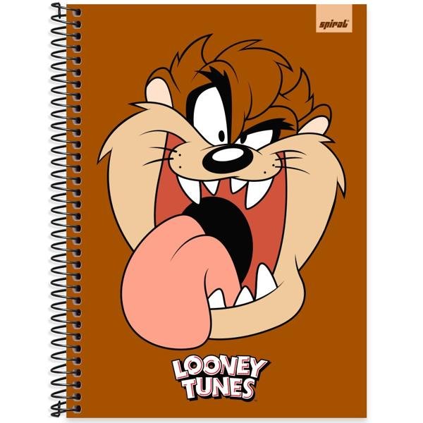 Caderno Universitário Capa Dura 1X1 80 Folhas Warner Looney Tunes Taz Spiral - PT 1 UN