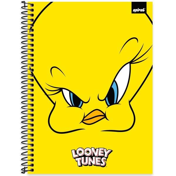 Caderno Universitário Capa Dura 1X1 80 Folhas Warner Looney Tunes Piu-Piu Spiral - PT 1 UN