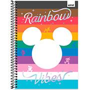 Caderno Universitário Capa Dura 1X1 80 Folhas Mickey Disney Pride Spiral - PT 1 UN