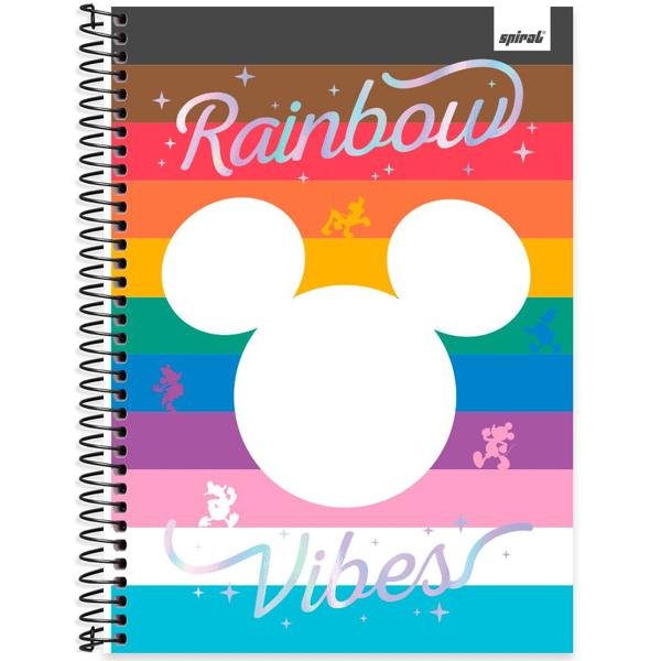 Caderno Universitário Capa Dura 1X1 80 Folhas Disney Mickey Pride Spiral - PT 1 UN