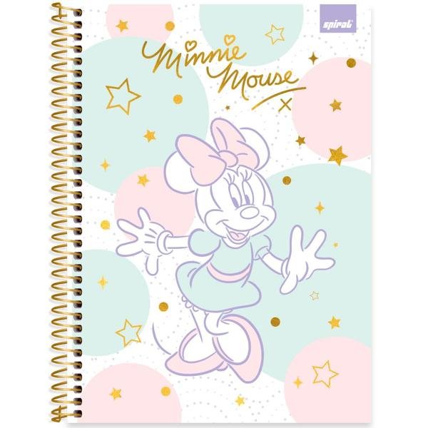 Caderno Universitário Capa Dura 1X1 80 Folhas Disney Minnie Style Spiral - PT 1 UN